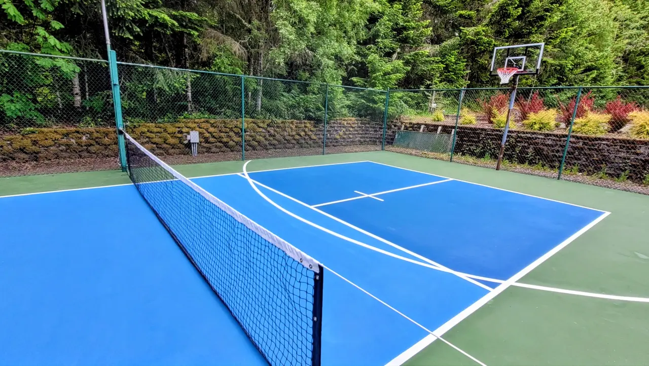 Newly remodeled private pickleball court