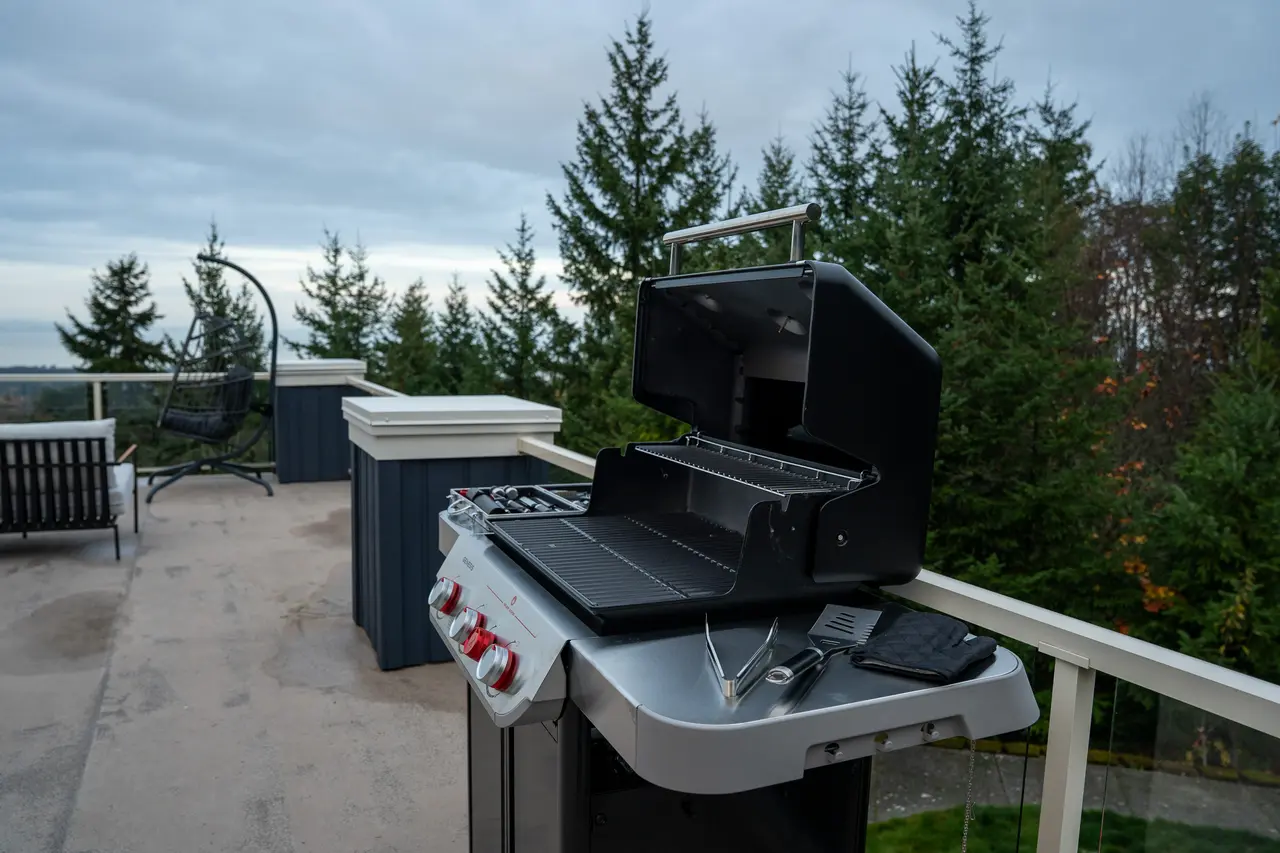 Grill like a chef. We've provided a high-end Weber Genesis grill, connected directly to central propane so you'll never run out of fuel. 